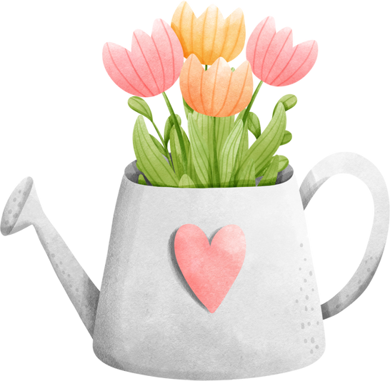 flower in watering can